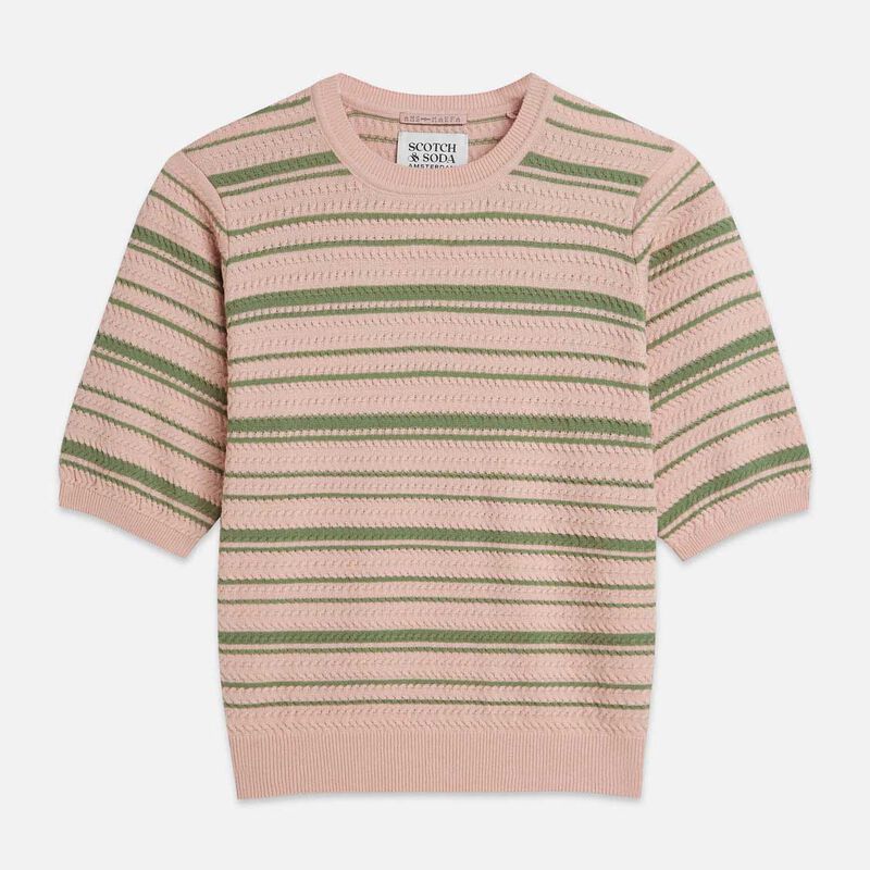 Scotch & Soda Textured Stripe Knitted Tee image number 2